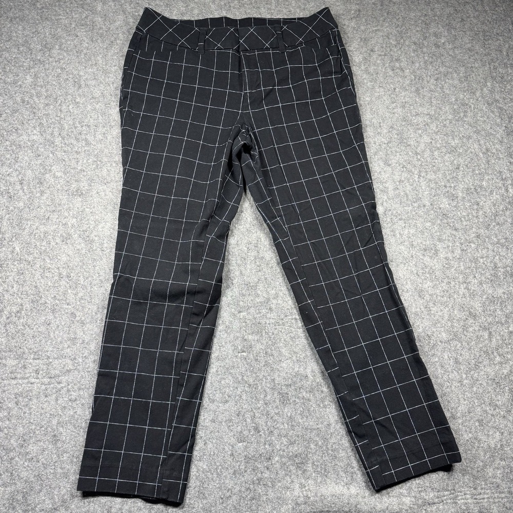 FADED GLORY THE PARKER‎ PANT SLIM ANKLE LENGTH Womens 10 Black Preppy Classic